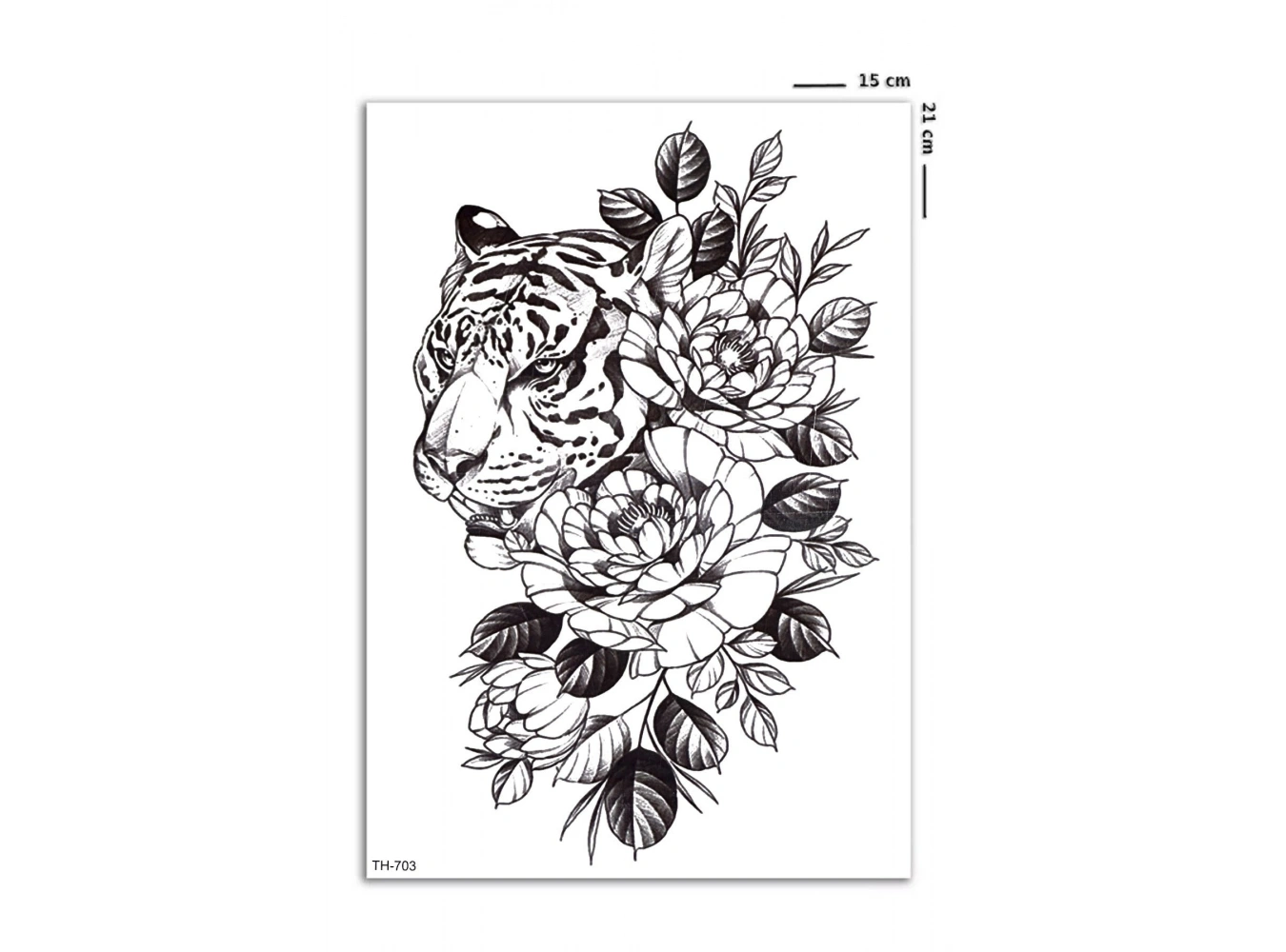 Çiçekli Kaplan Geçici Dövme Tattoo