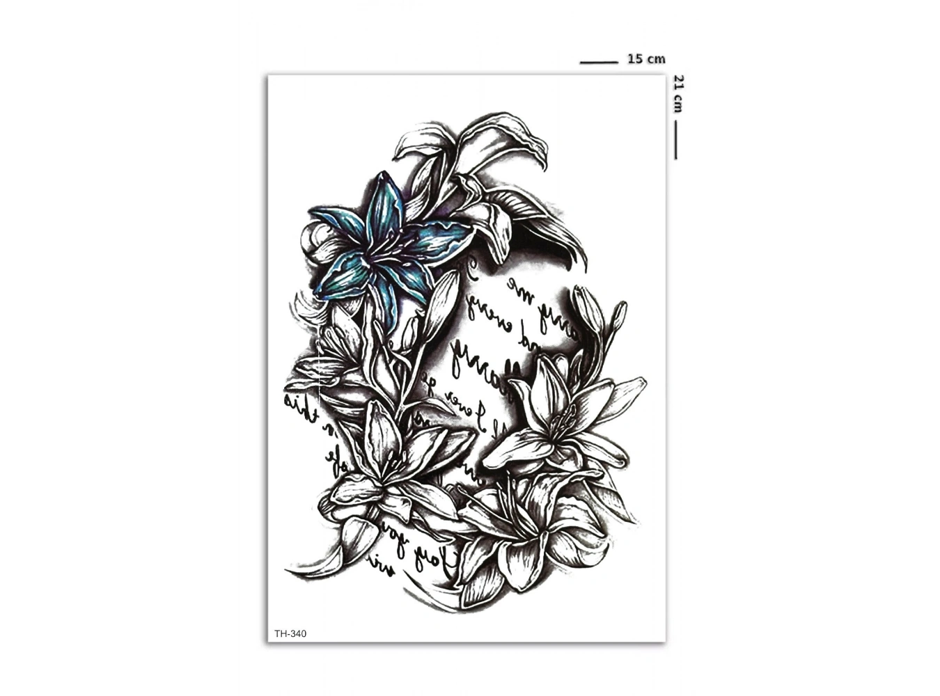 Çiçekli Yazı Geçici Dövme Tattoo
