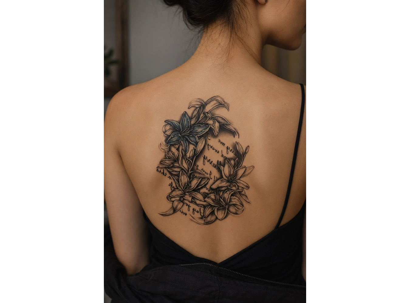 Çiçekli Yazı Geçici Dövme Tattoo