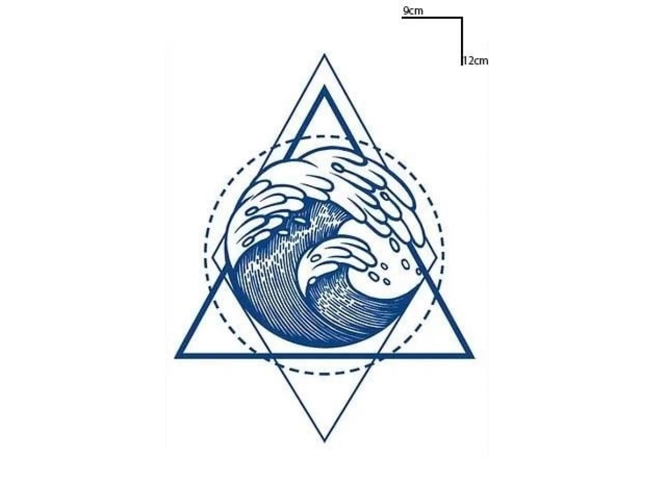 Dalga Figürlü 12 Saat Sonra Kararan Geçici Dövme Tattoo