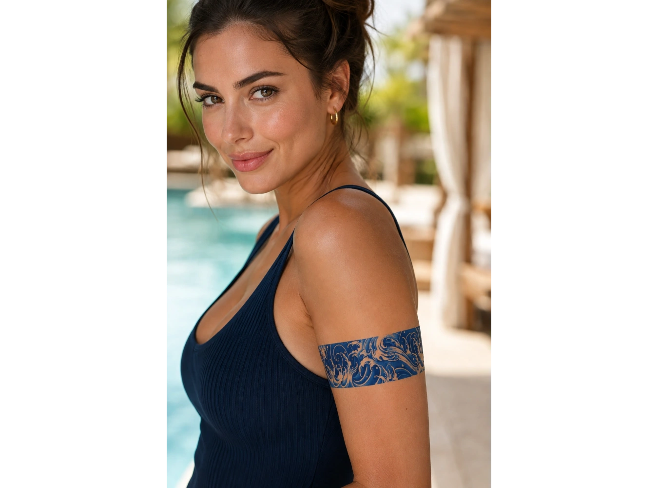 Dalga  Sonradan Kararan Yarı Kalıcı Geçici Dövme Tattoo