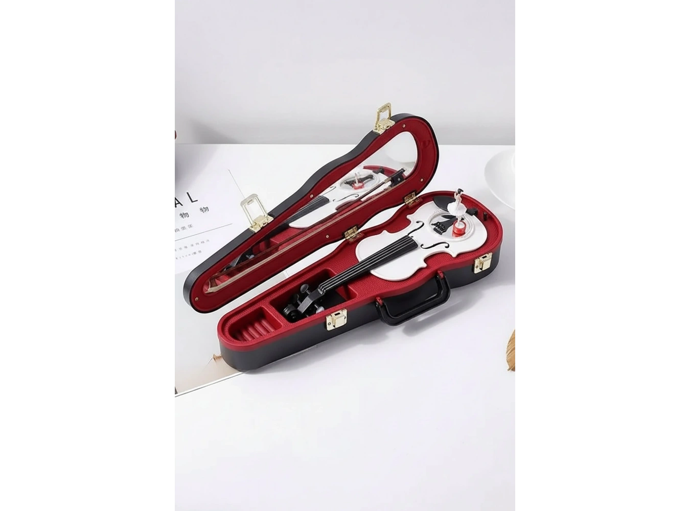 Dekoratif Dans Eden Balerinli Keman Müzik Kutusu