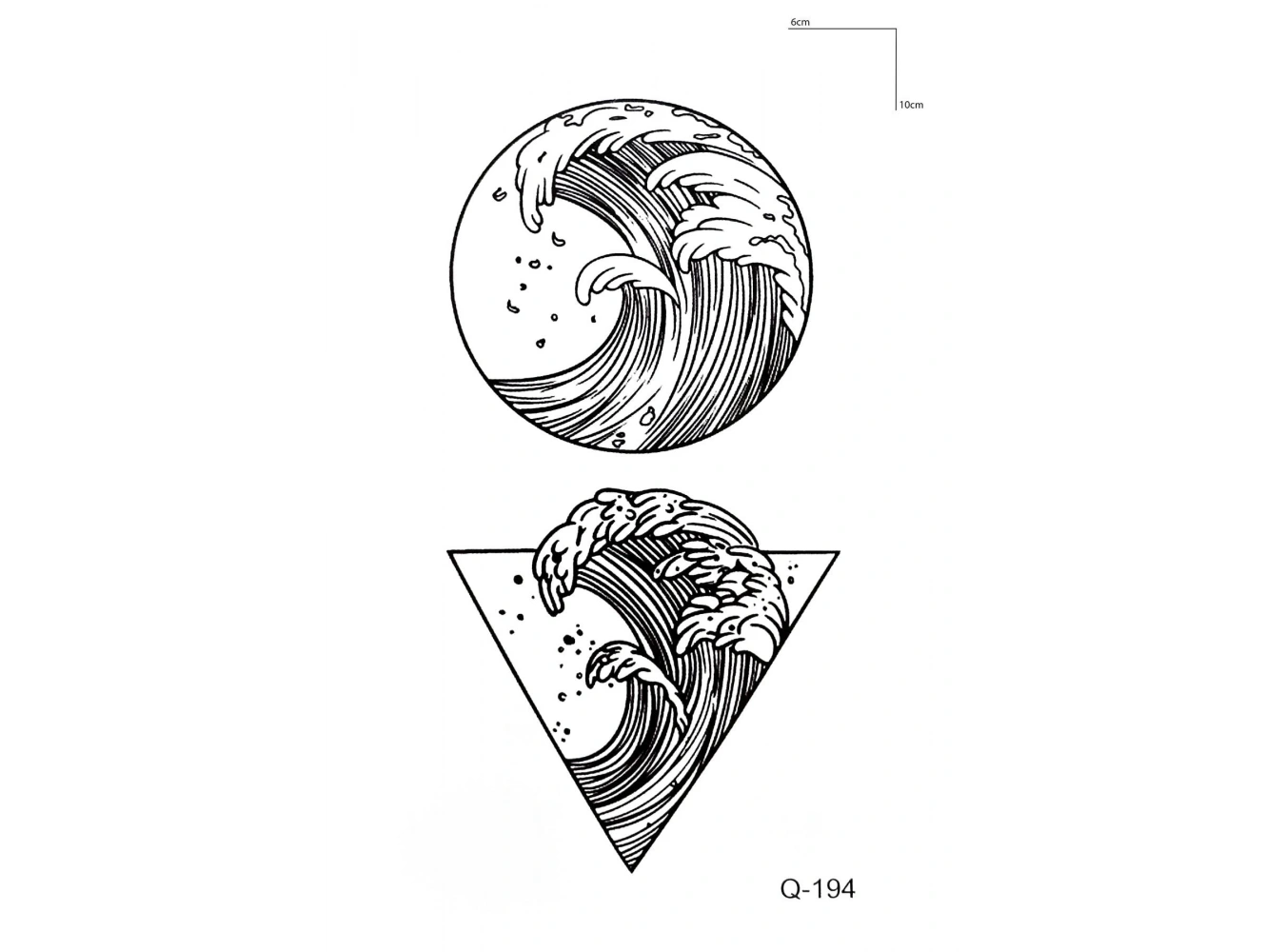 Deniz Dalgası Mini Geçici Dövme Tattoo