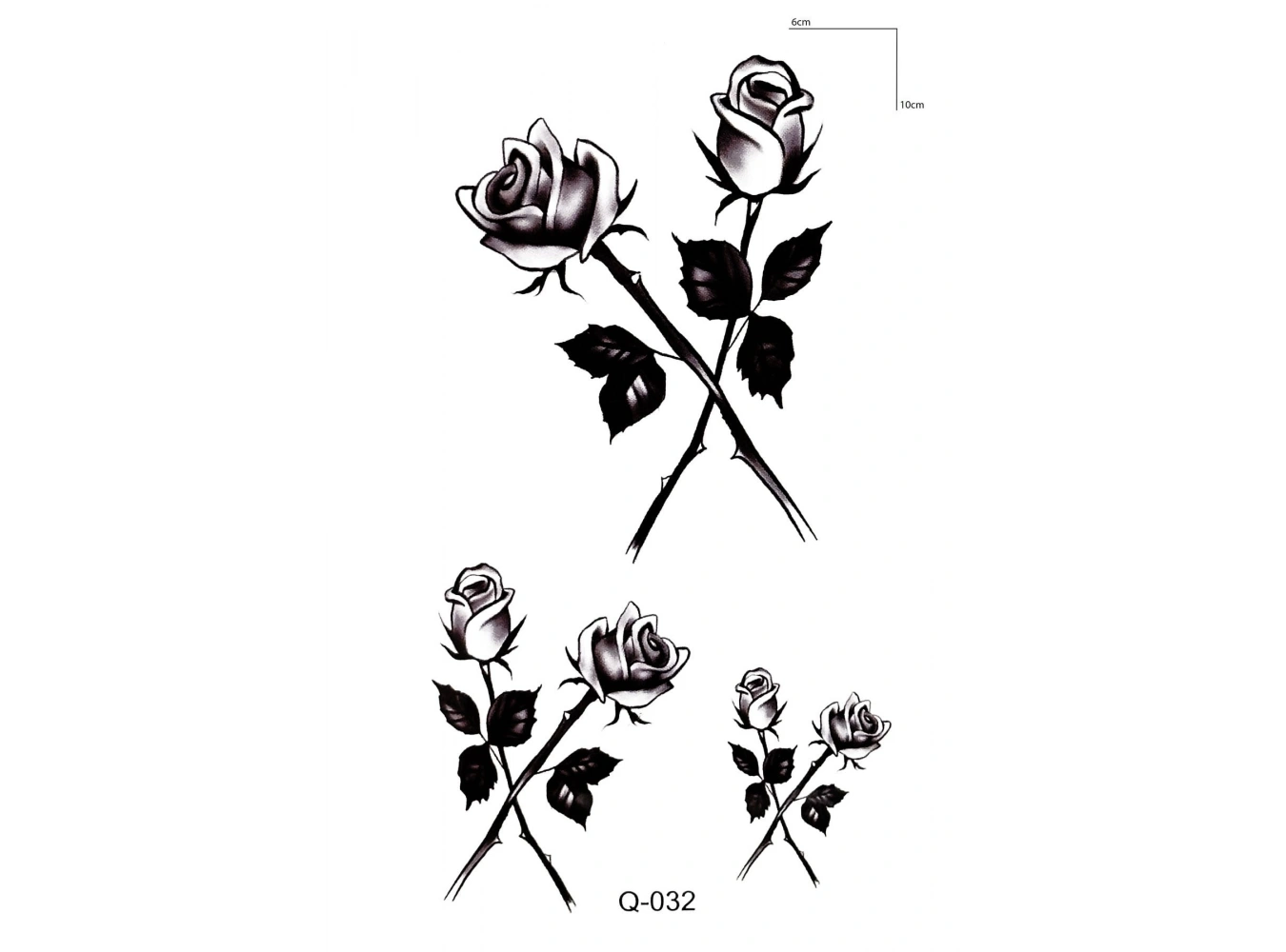 Dikenli Gül Mini Geçici Dövme Tattoo