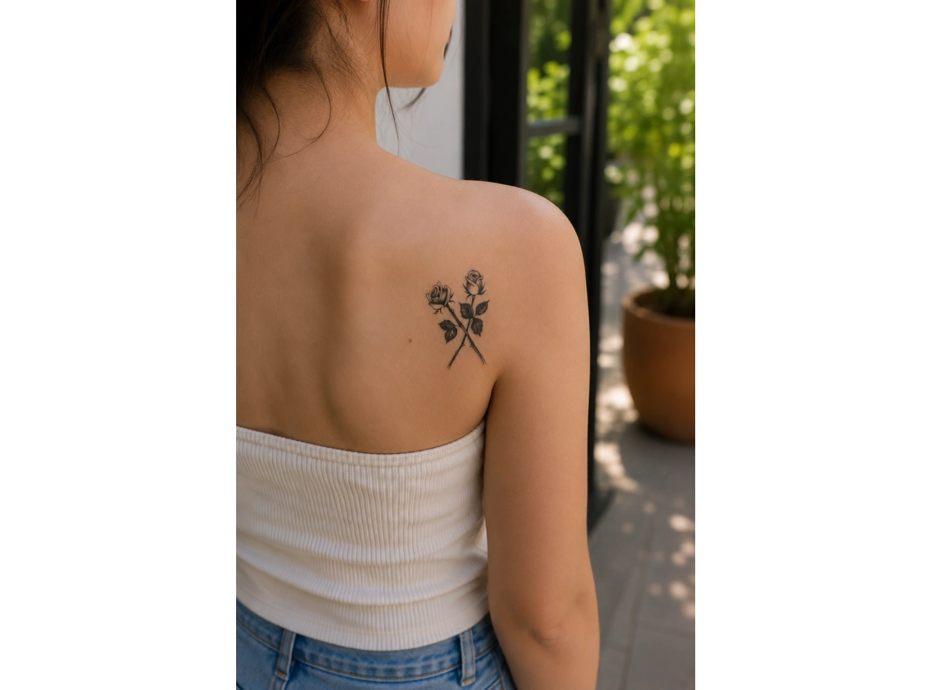 Dikenli Gül Mini Geçici Dövme Tattoo