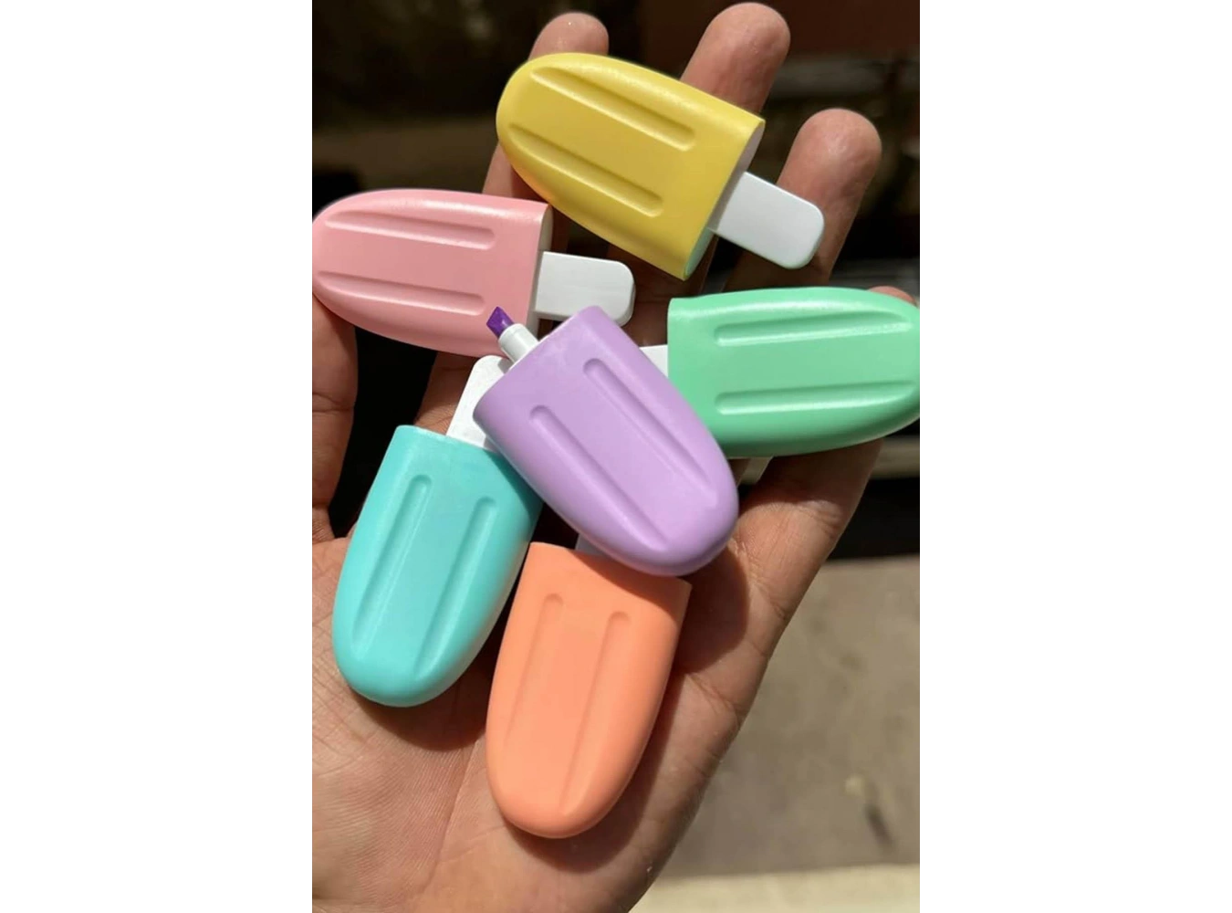 Dondurma Figürlü 6lı Fosforlu Kalem Set