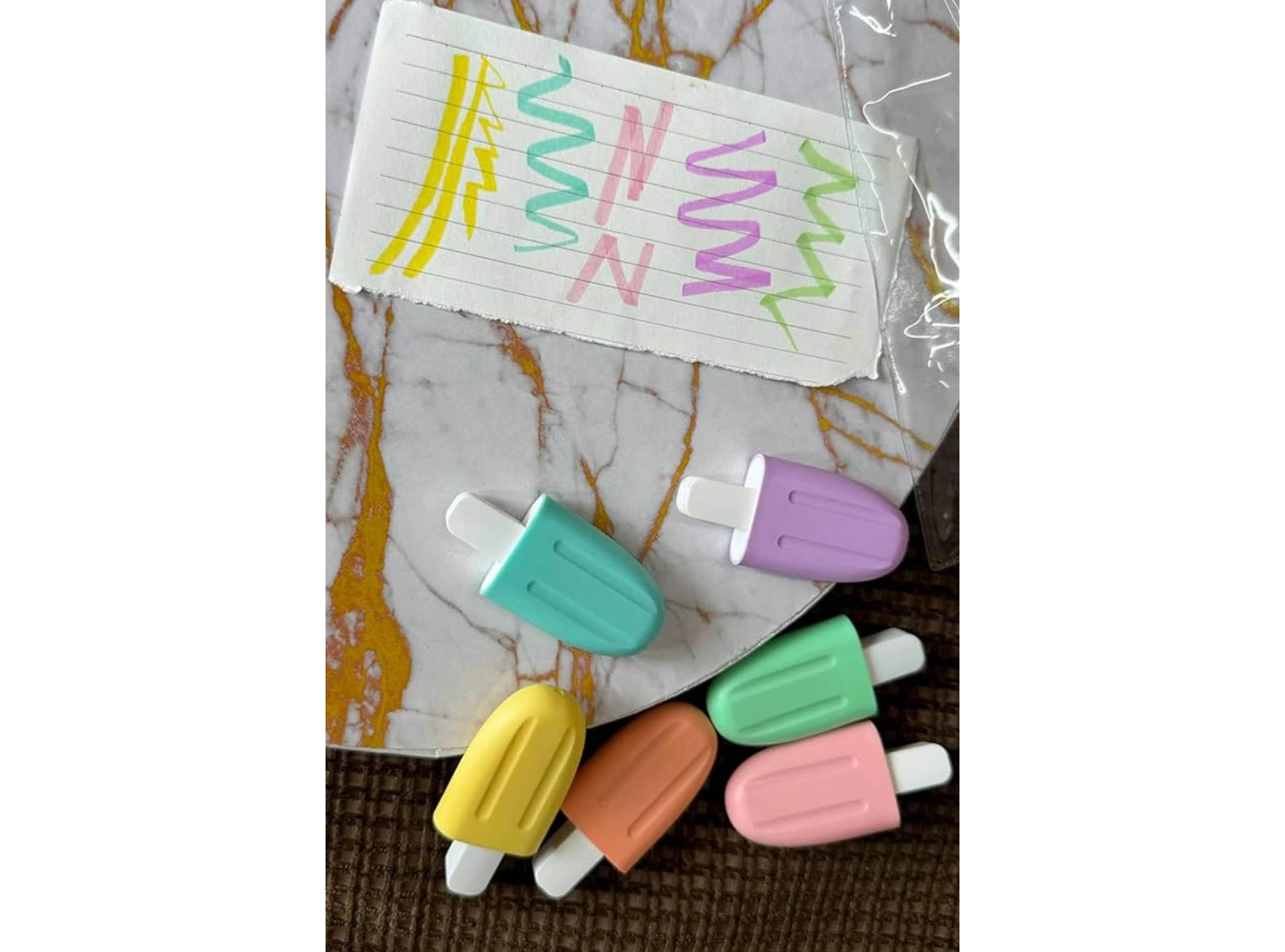 Dondurma Figürlü 6lı Fosforlu Kalem Set