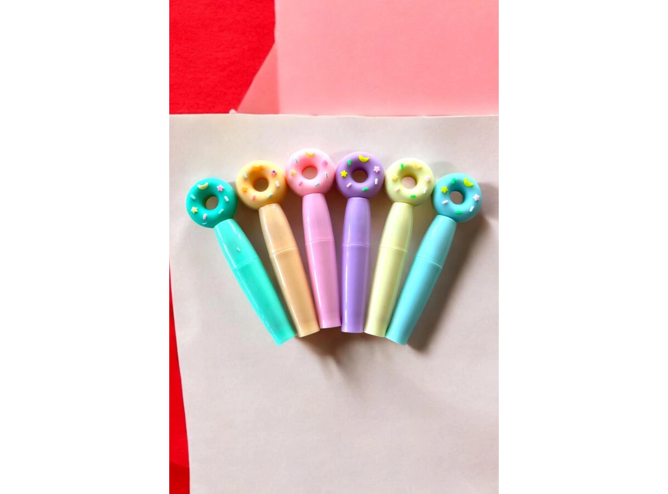 Donut Figürlü 6lı Fosforlu Kalem Set