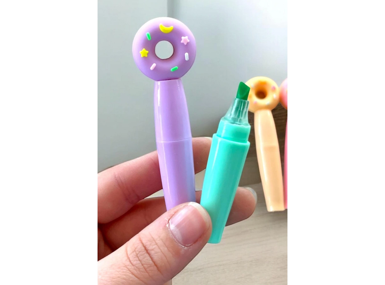 Donut Figürlü 6lı Fosforlu Kalem Set