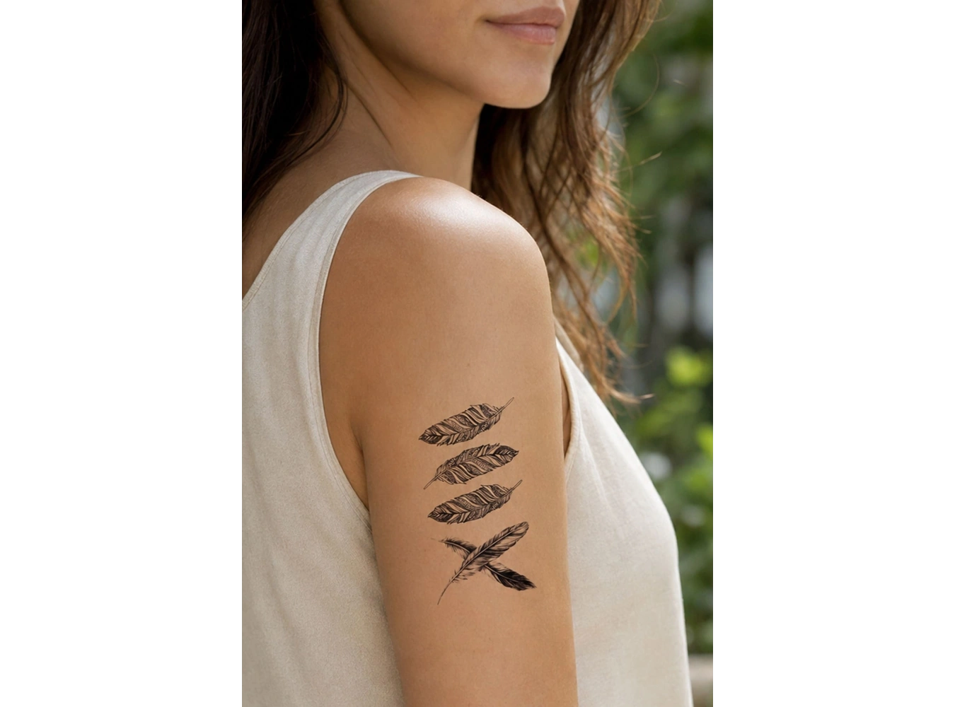 Dörtlü Tüy Mini Geçici Dövme Tattoo
