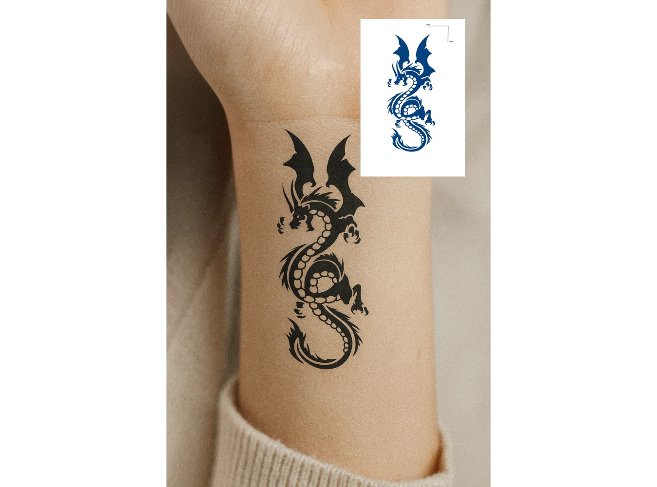 Ejderha 12 Saat Sonra Kararan Geçici Dövme Tattoo