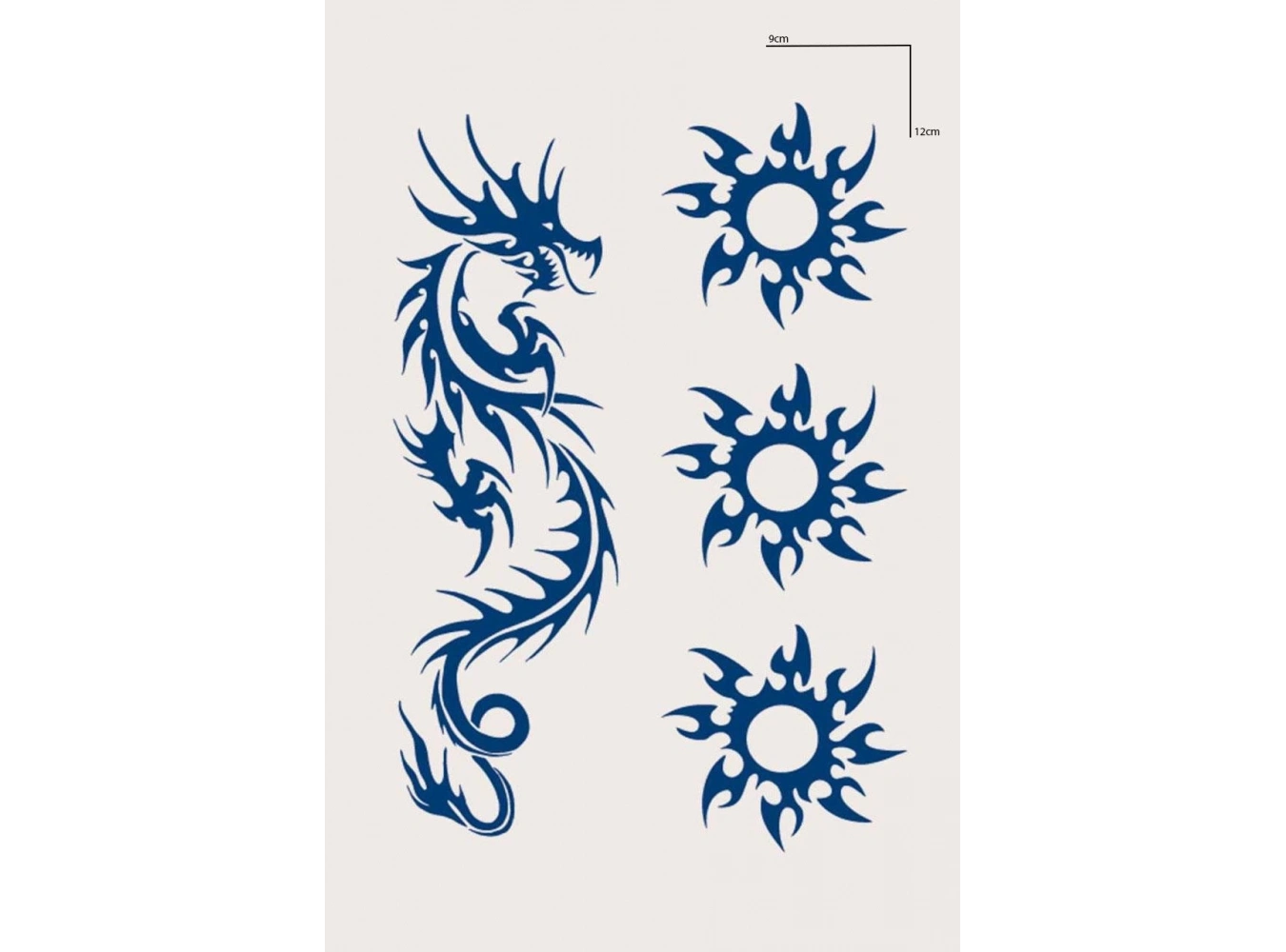 Ejderha Figürlü 12 Saat Sonra Kararan Geçici Mini Dövme Tattoo