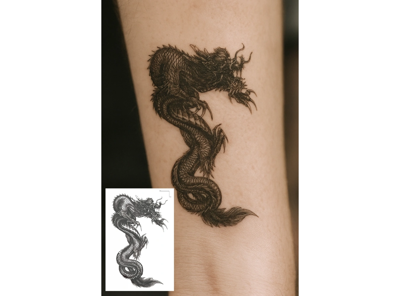 Ejderha Figürlü Mini Dövme Tattoo