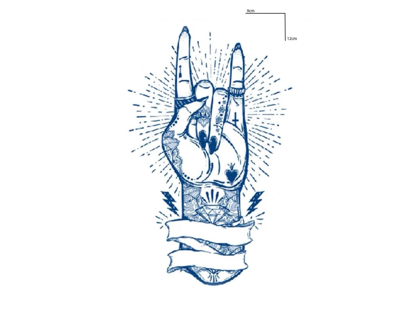 El Figürlü 12 Saat Sonra Kararan Geçici Dövme Tattoo