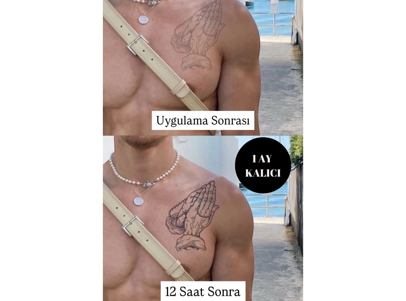 El Figürlü 12 Saat Sonra Kararan Geçici Dövme Tattoo
