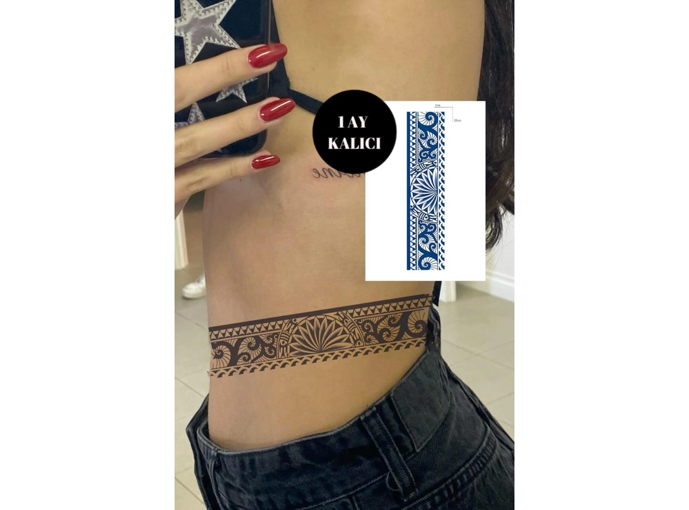 Figürlü 12 Saat Sonra Kararan Geçici Dövme Tattoo