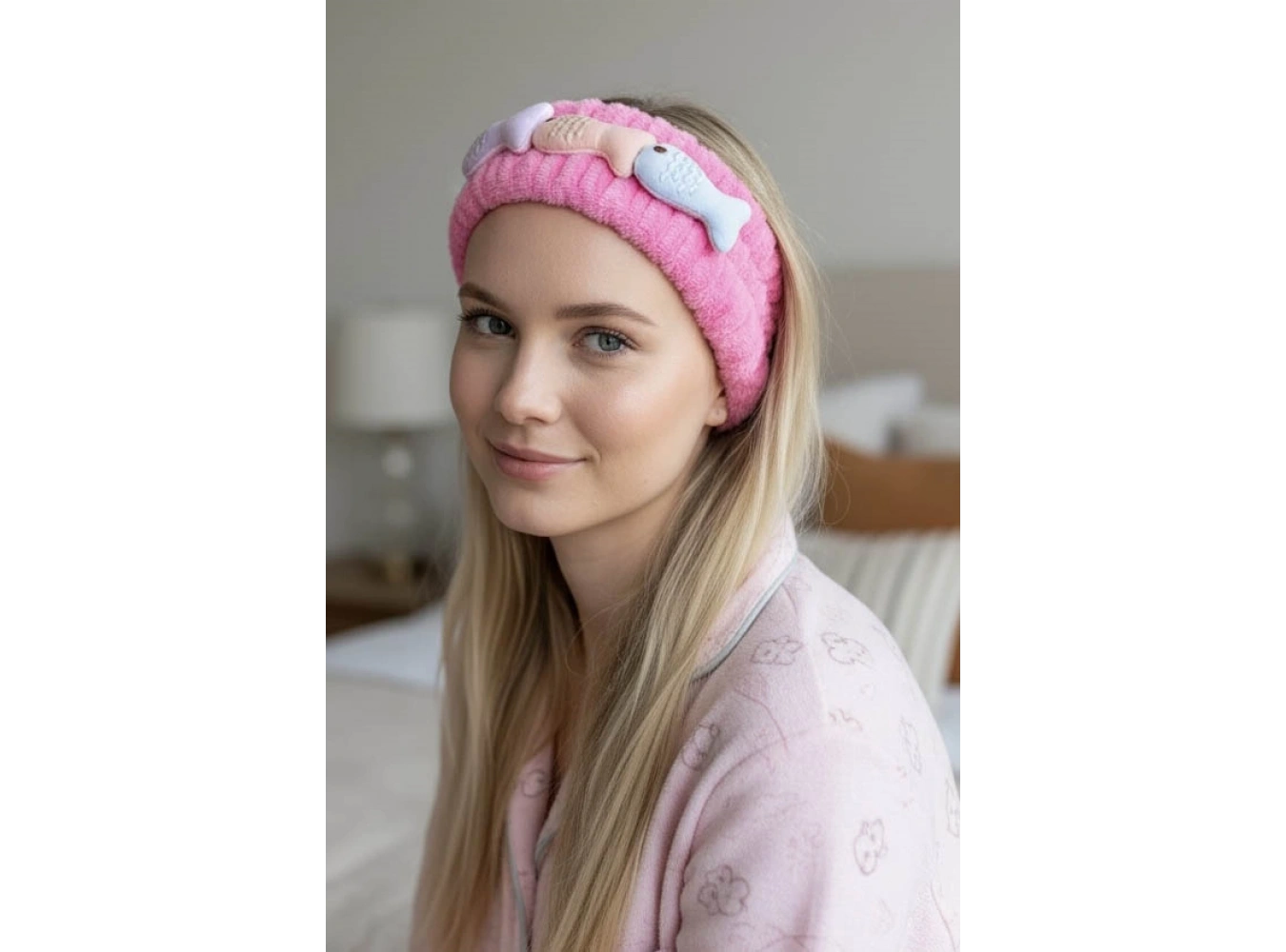 Fuşya Renk Balık Figürlü Peluş Saç Bandı