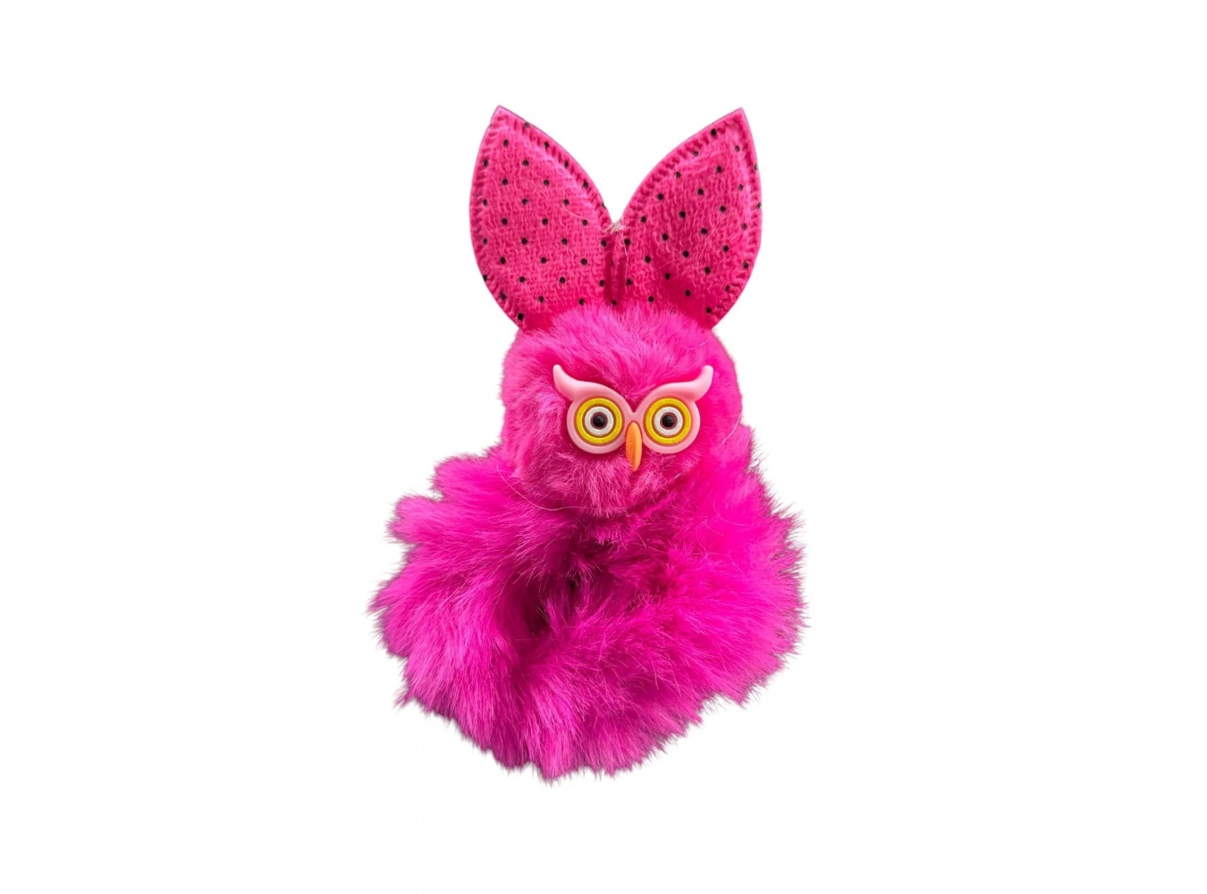 Fuşya Renk Baykuş Figürlü Peluş Simit Toka