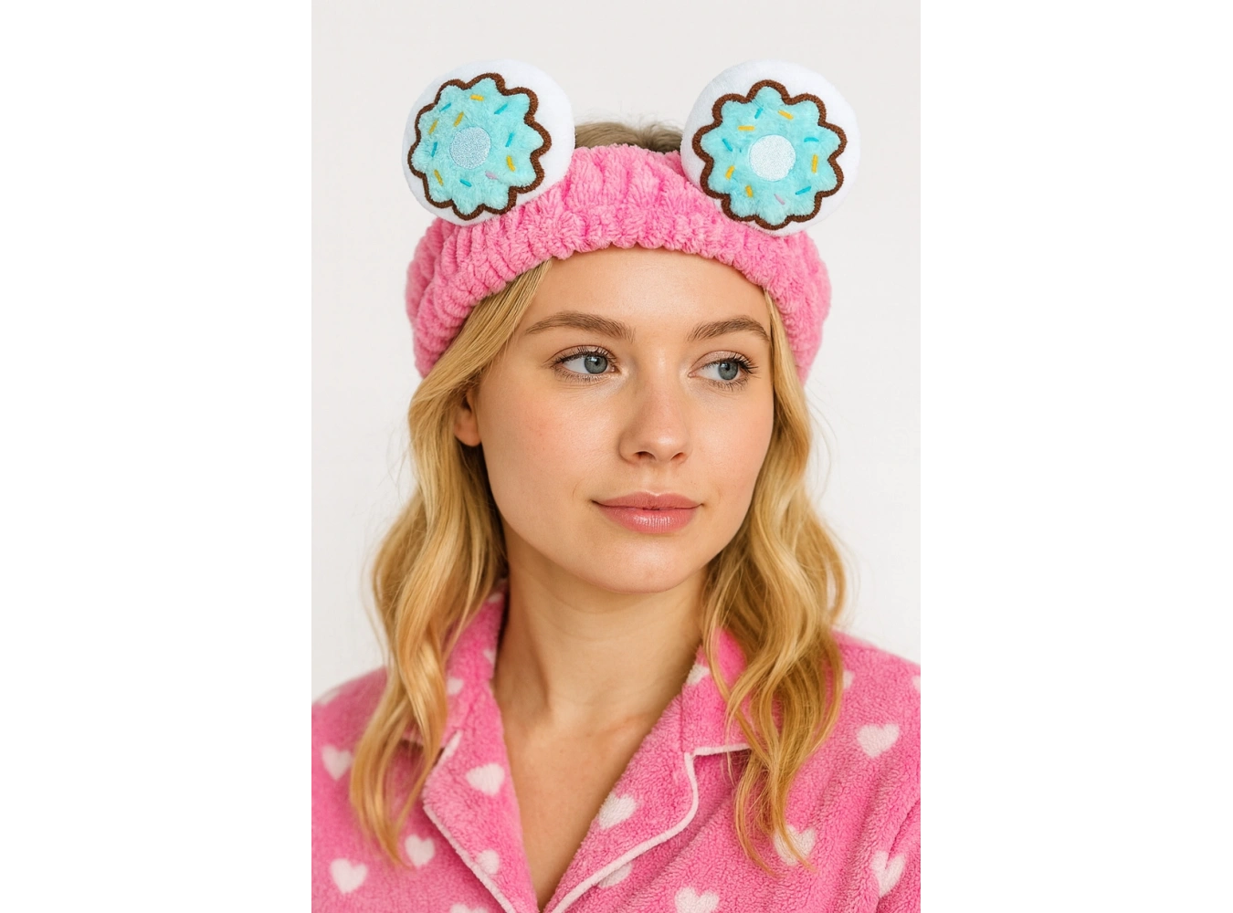 Fuşya Renk Donut Figürlü Peluş Bandı