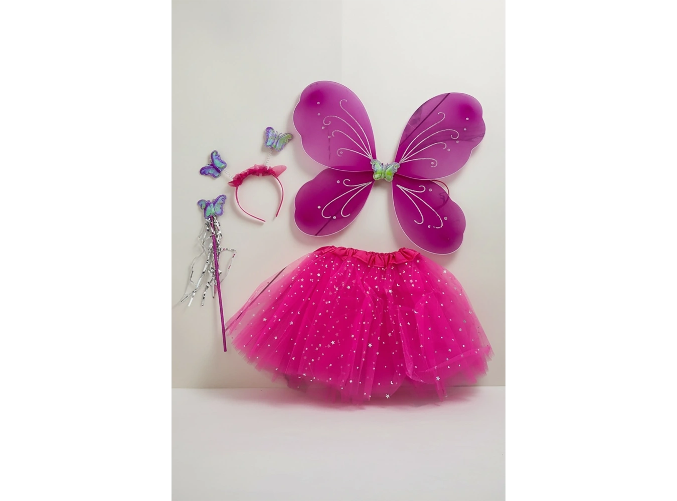 Fuşya Renk Kanat /Asa /Taç /Etek Set