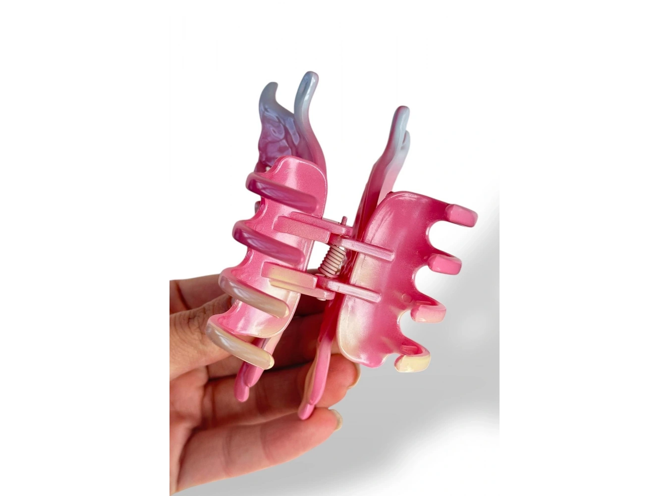 Fuşya Renk Kelebek Figürlü Kemik Mandal Toka