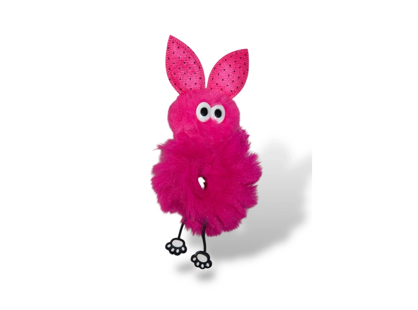 Fuşya Renk Tavşan Figürlü Peluş Simit Toka