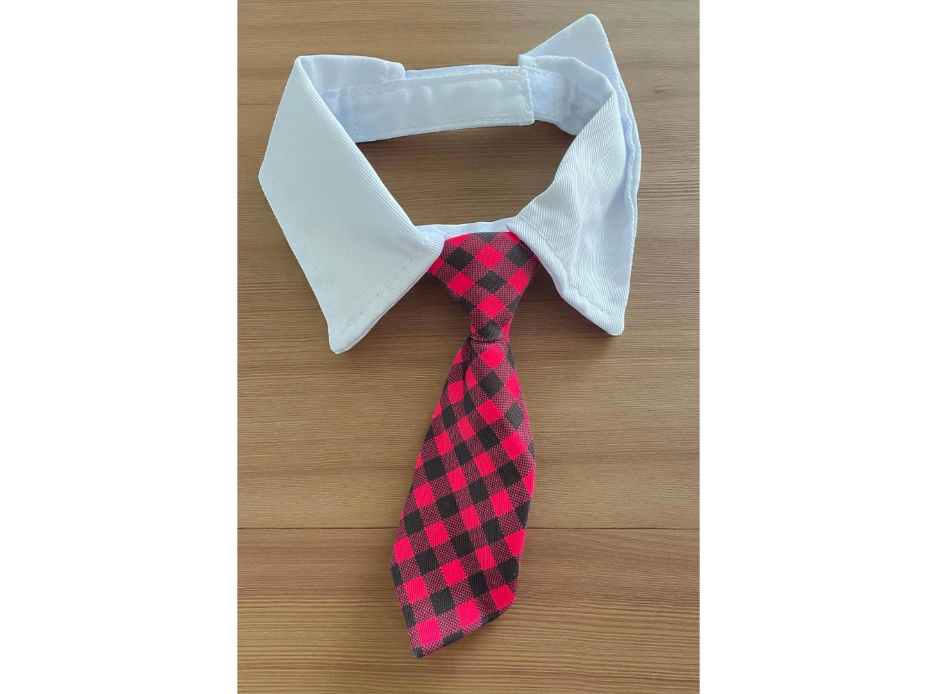 Fuşya Ve Beyaz Renk Kravat Kedi Köpek Tasması