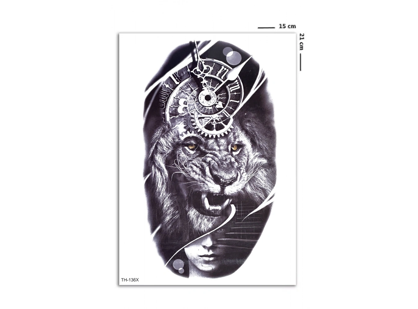 Geçici Aslan Figürlü Dövme Tattoo