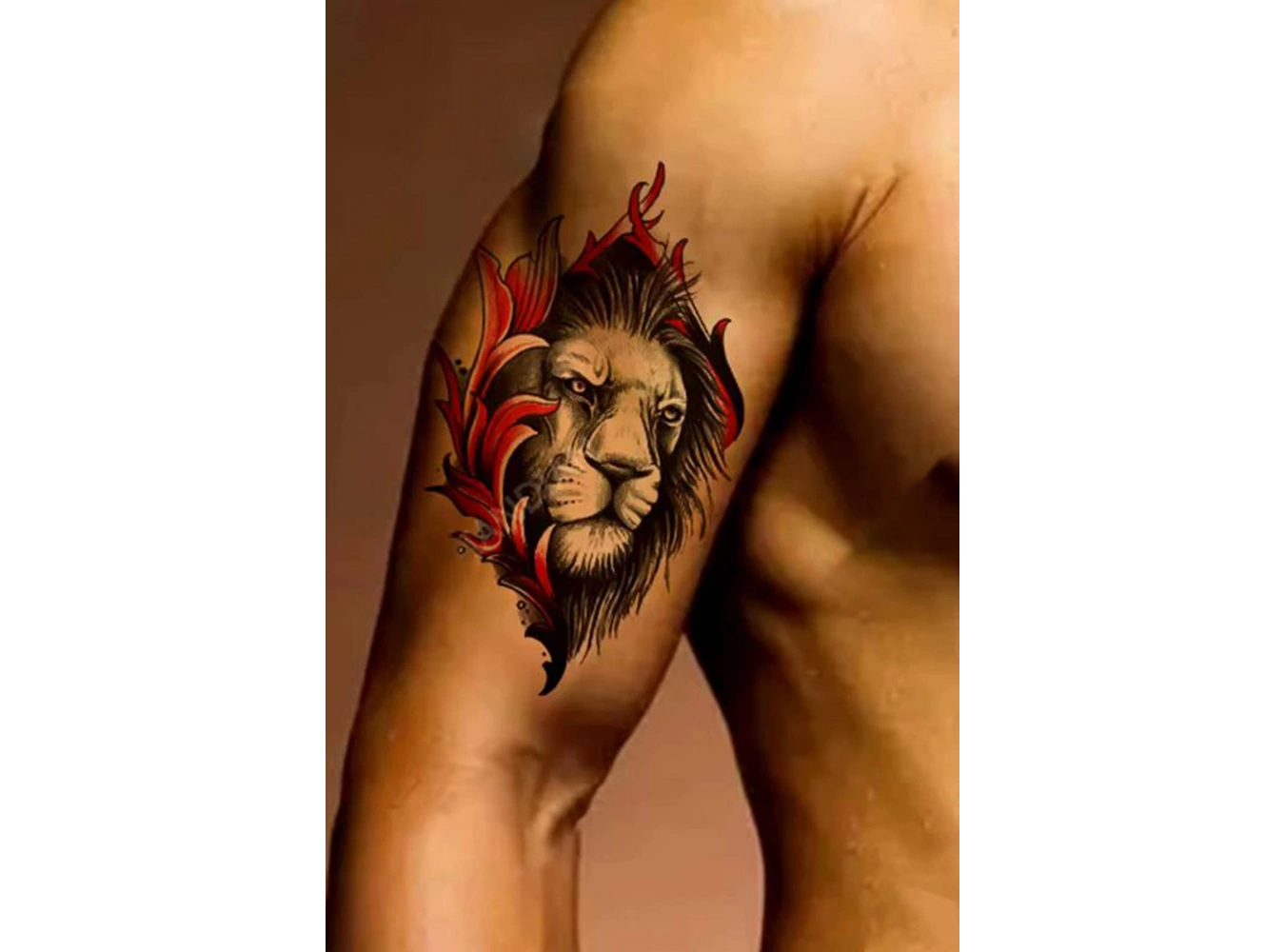 Geçici Aslan Figürlü Dövme Tattoo