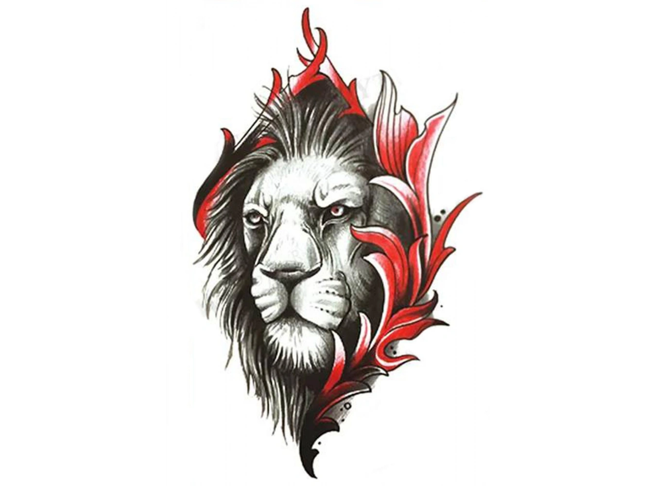 Geçici Aslan Figürlü Dövme Tattoo