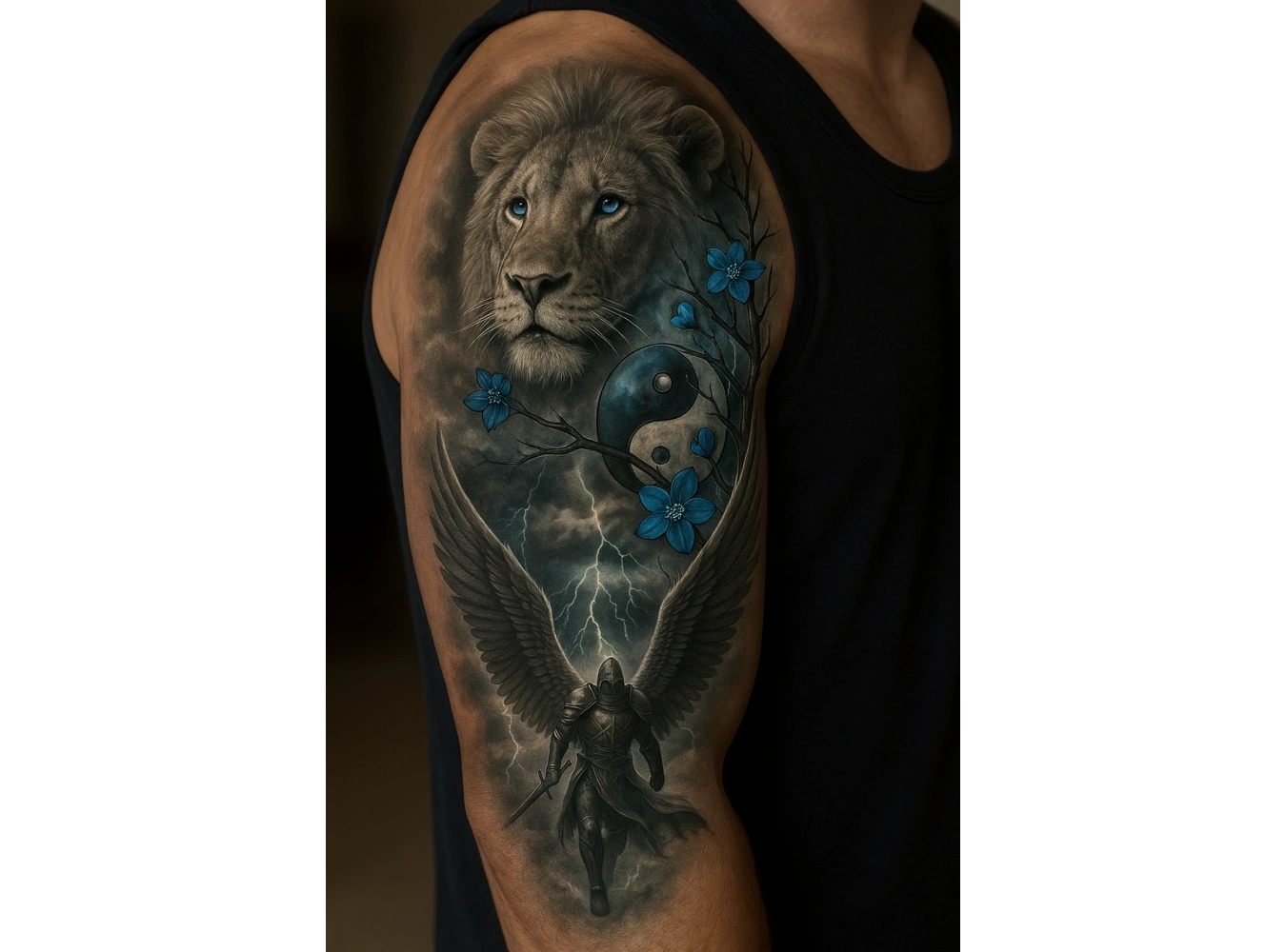 Geçici Aslan Figürlü Dövme Tattoo