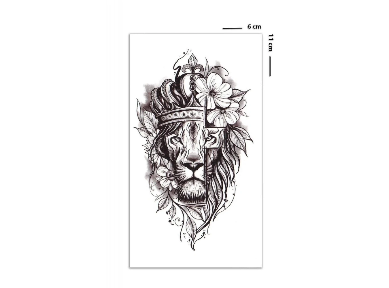 Geçici Aslan Figürlü Mini Dövme Tattoo