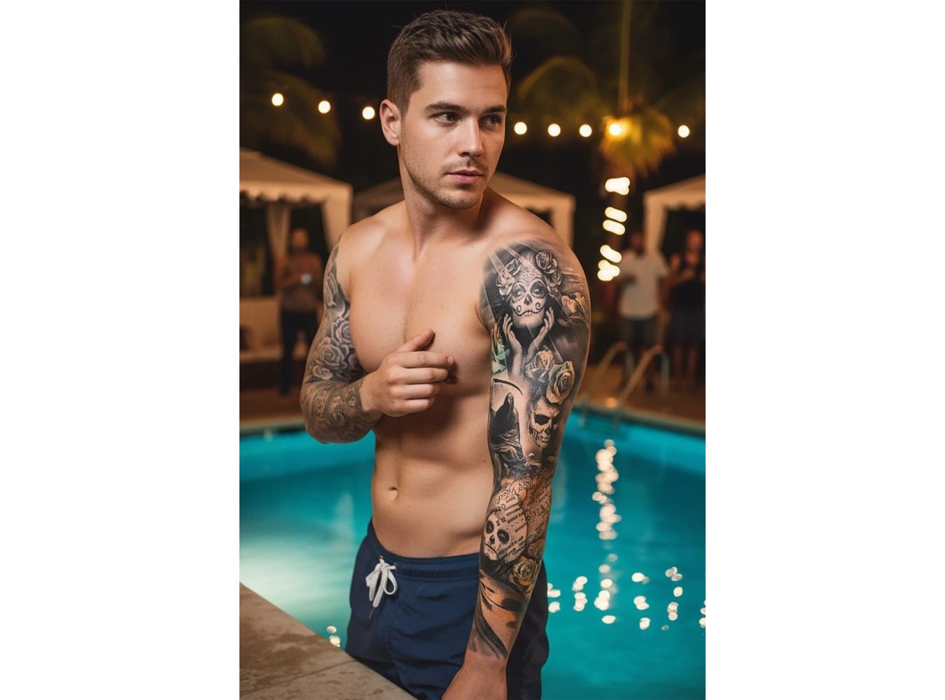 Geçici Azrail ve Kadın Modelli Kol Dövme Tattoo