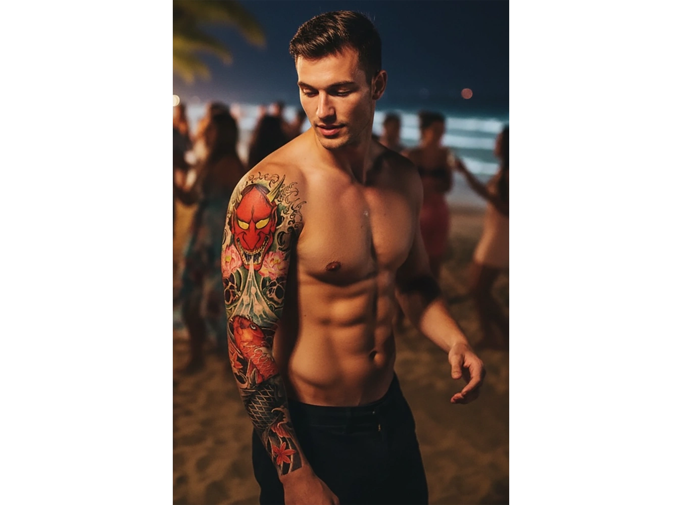 Geçici Balık ve Şeytan Kol Dövme Tattoo