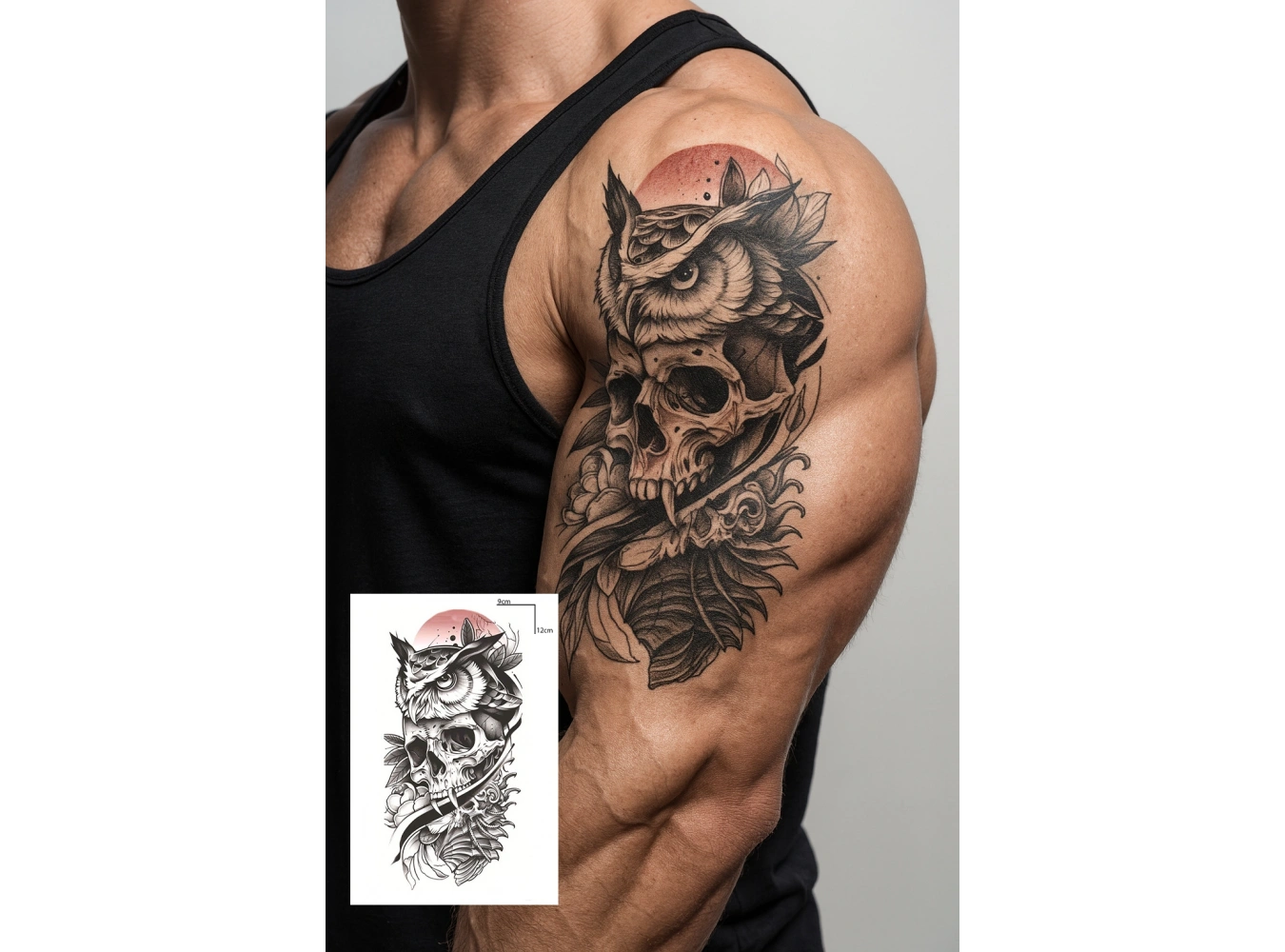 Geçici Baykuş Figürlü Dövme Tattoo