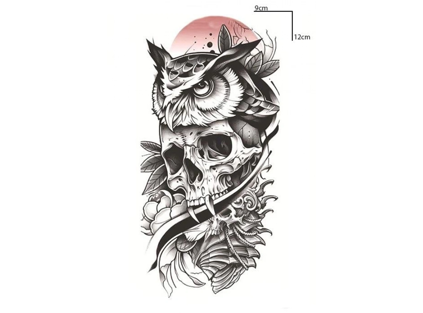 Geçici Baykuş Figürlü Dövme Tattoo