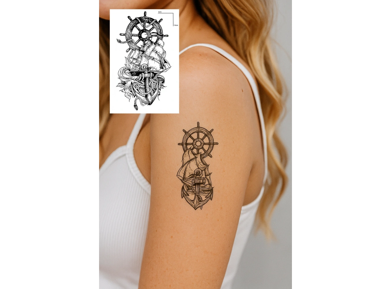 Geçici Çapa Figürlü Mini Dövme Tattoo