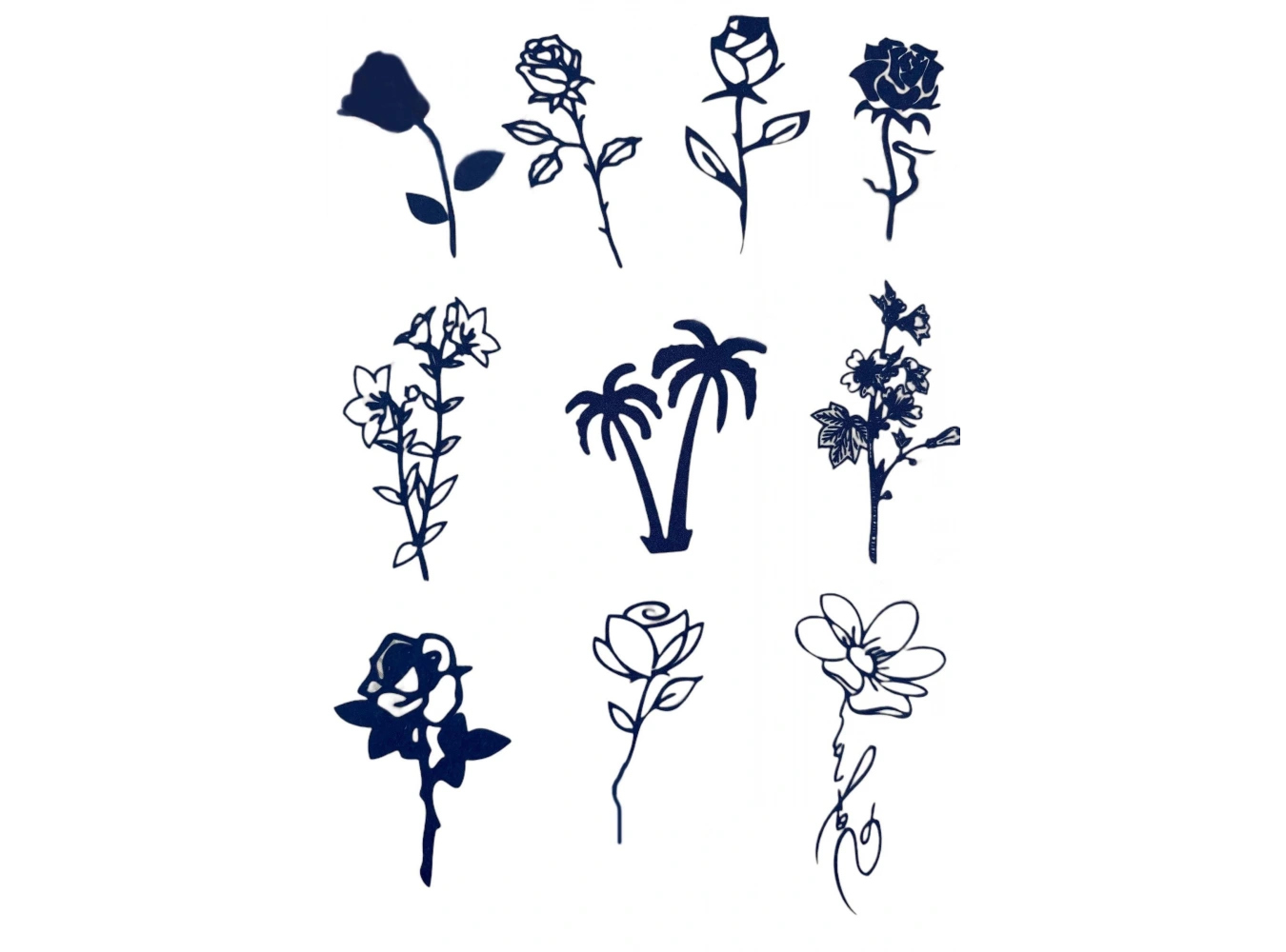 Geçici Çiçek Figürlü 12 Saat Sonra Kararan Dövme Tatto