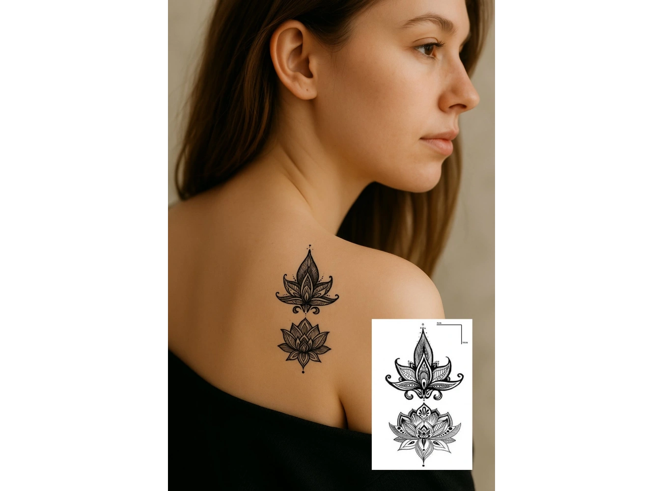 Geçici Çiçek Figürlü Dövme Tatto