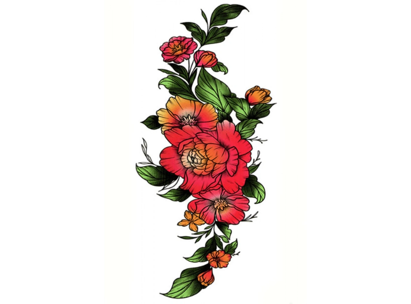 Geçici Çiçek Figürlü Dövme Tattoo