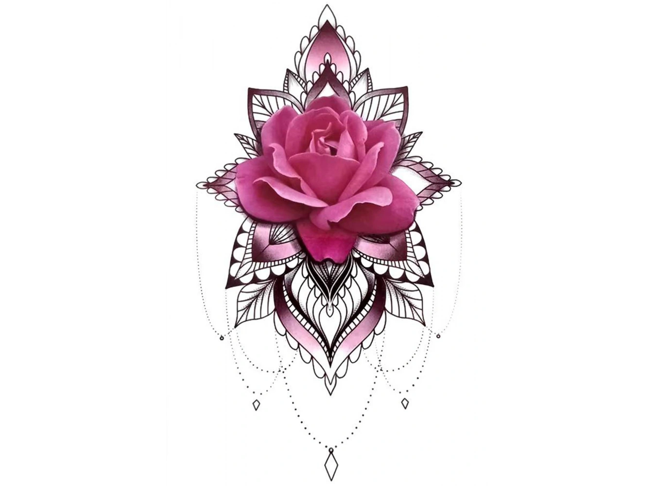 Geçici Çiçek Figürlü Dövme Tattoo