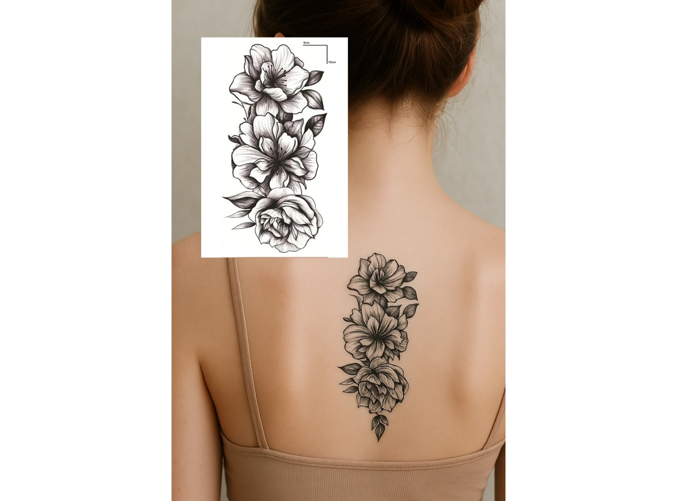 Geçici Çiçek Figürlü Dövme Tattoo