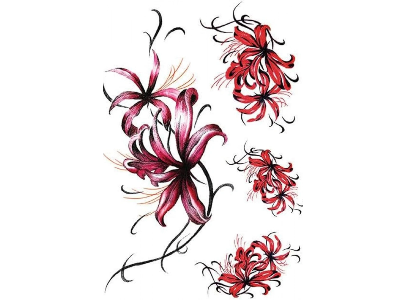 Geçici Çiçek Figürlü Dövme Tattoo