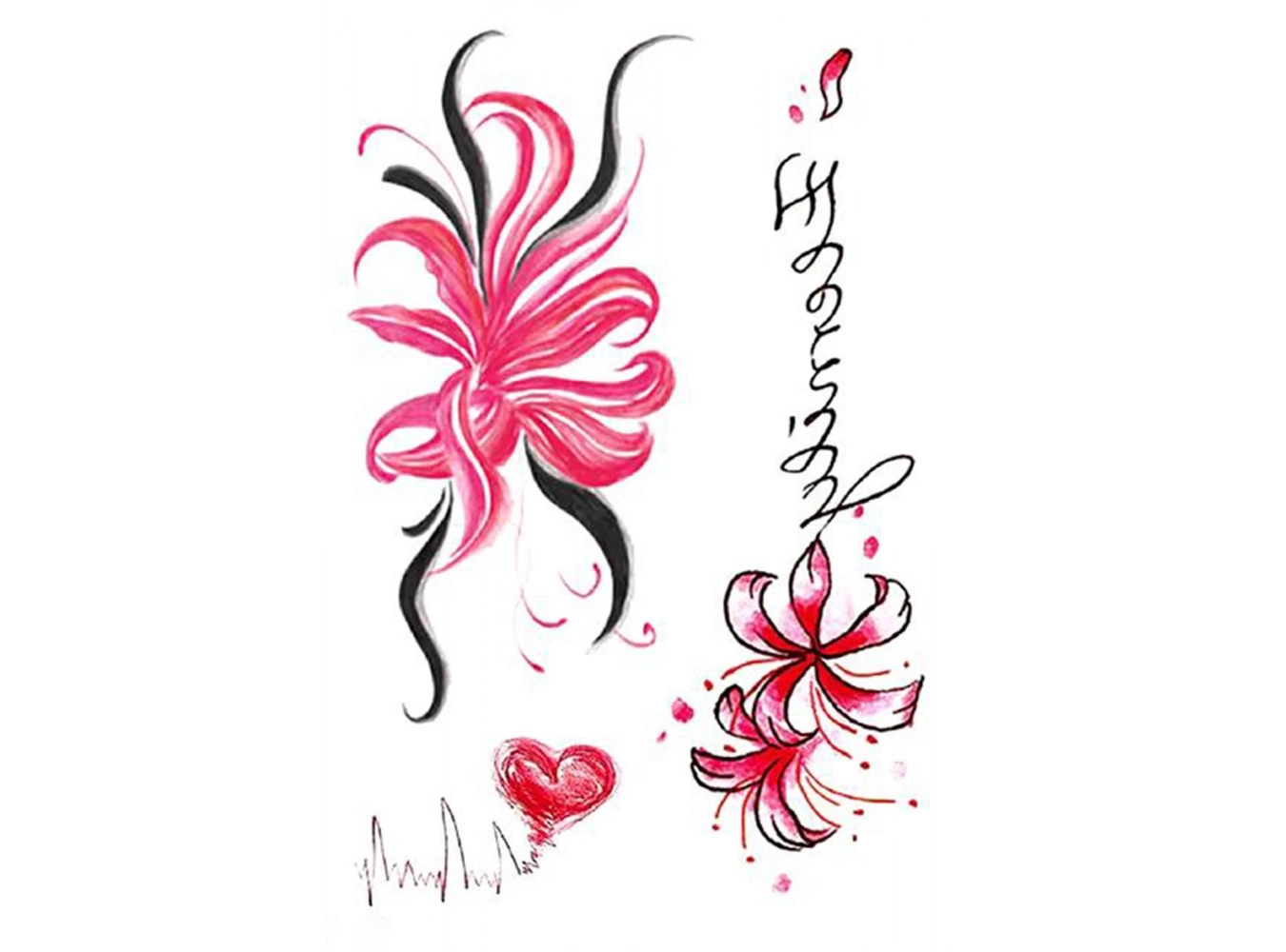 Geçici Çiçek Figürlü Dövme Tattoo