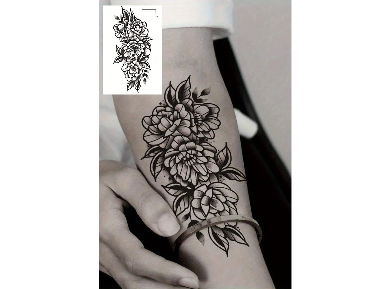 Geçici Çiçek Figürlü Dövme Tattoo