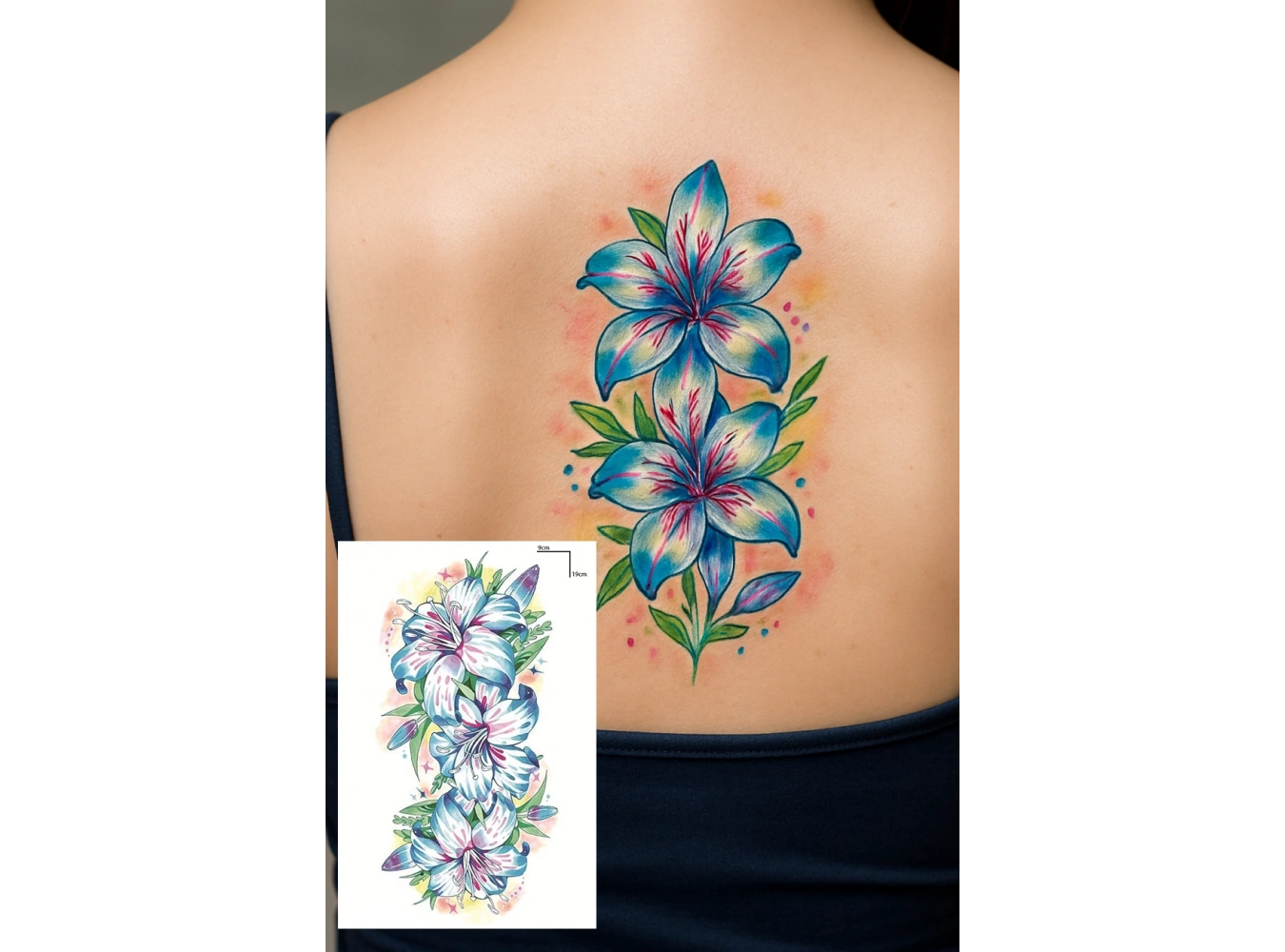 Geçici Çiçek Figürlü Dövme Tattoo