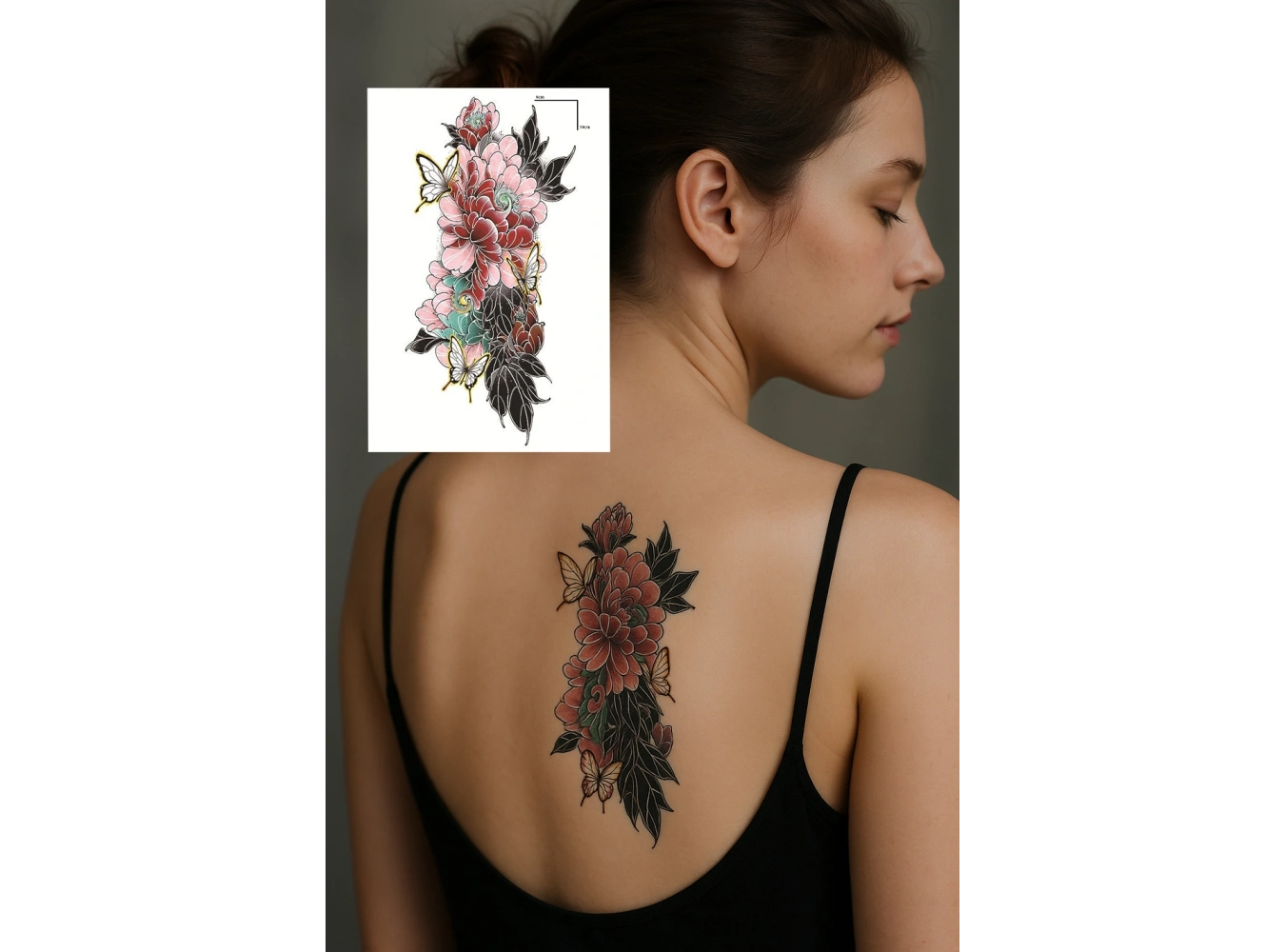 Geçici Çiçek Figürlü Dövme Tattoo