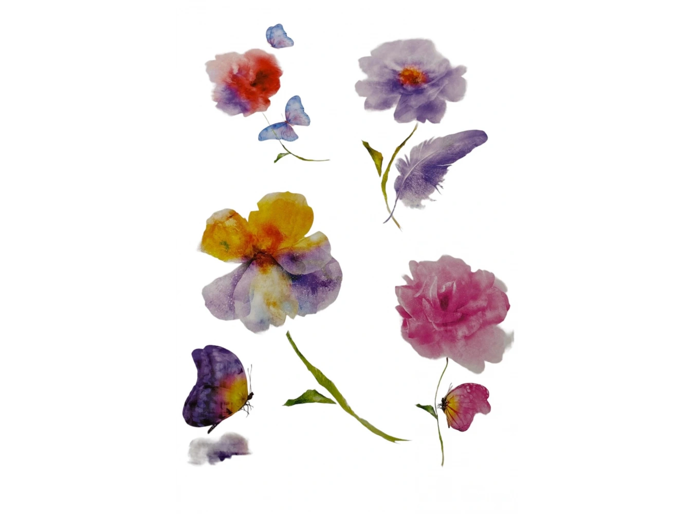 Geçici Çiçek Figürlü Dövme Tattoo