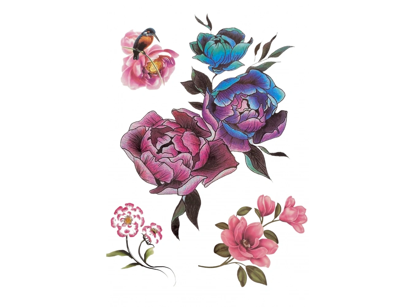 Geçici Çiçek Figürlü Dövme Tattoo