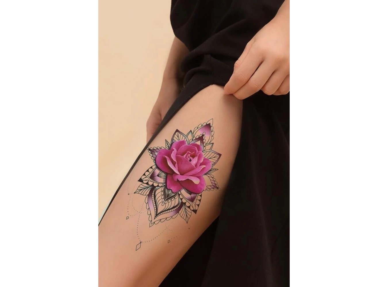 Geçici Çiçek Figürlü Dövme Tattoo